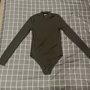 H&M Olive high turtleneck body suit.